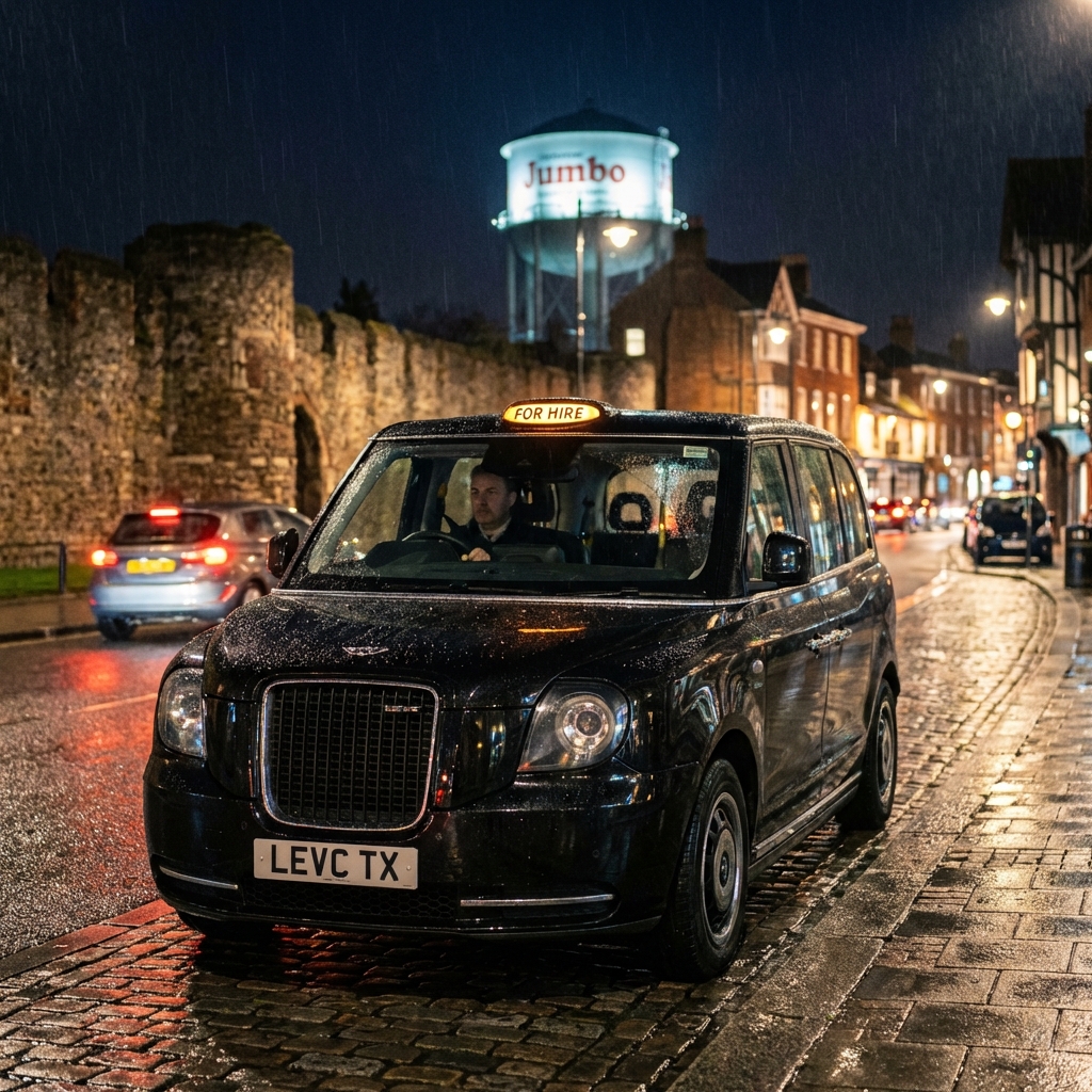 Luxury car in city night